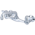 Central Brass Two Handle Wallmount Kitchen Faucet, NPT, Wallmount, Polished Chrome 0047-TA